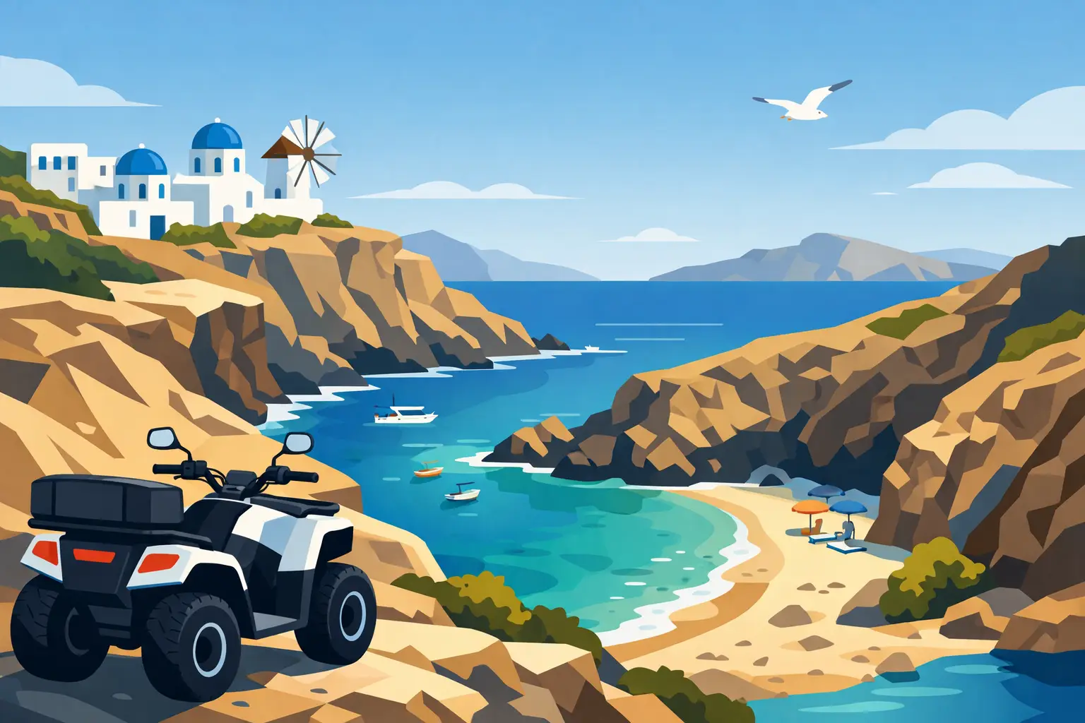Quad Tour Hidden Beaches Santorini Guide